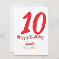 10e anniversaire ajouter nom date année rouge modè