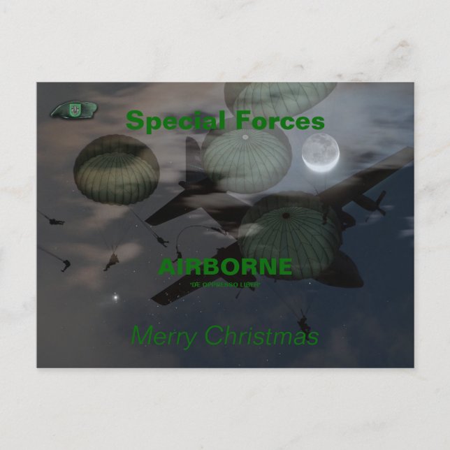 Cartes Pour Fêtes Annuelles 10e groupe des forces spéciales son berets verts V (Devant)