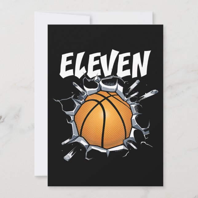 Cartes Pour Fêtes Annuelles 11 ans Basketball Anniversaire Fête 11e Garçon (Devant)