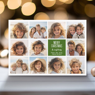 Cartes Pour Fêtes Annuelles 11 Photo Collage - Joyeux Noël Retro Stripes