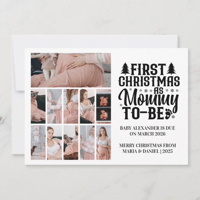 Cartes Pour Fêtes Annuelles 11 Photo Mommy to be Christmas Pregnancy  (Devant)