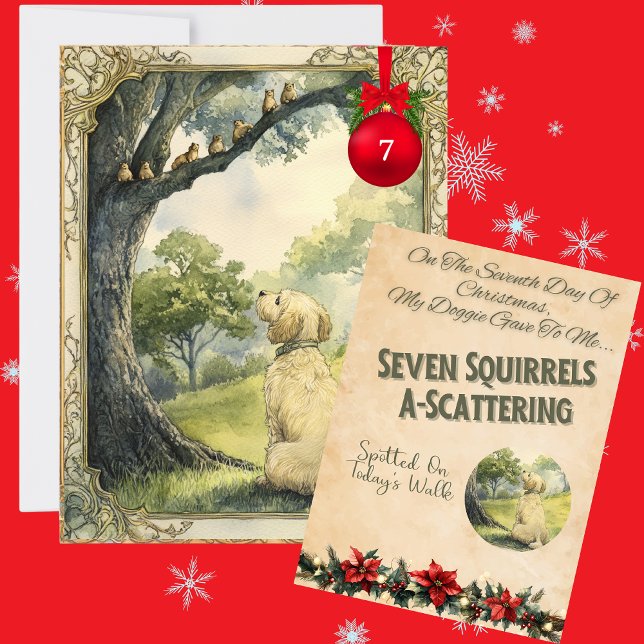 Cartes Pour Fêtes Annuelles 12 Days Of Doggie Christmas Day 7 (Créateur téléchargé)