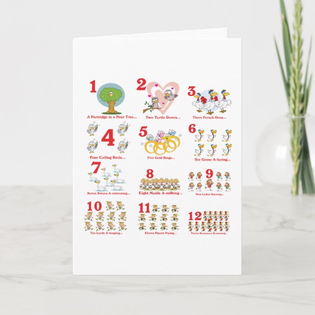 Cartes Pour Fêtes Annuelles 12 douzièmes jours de noël terminés (Devant)