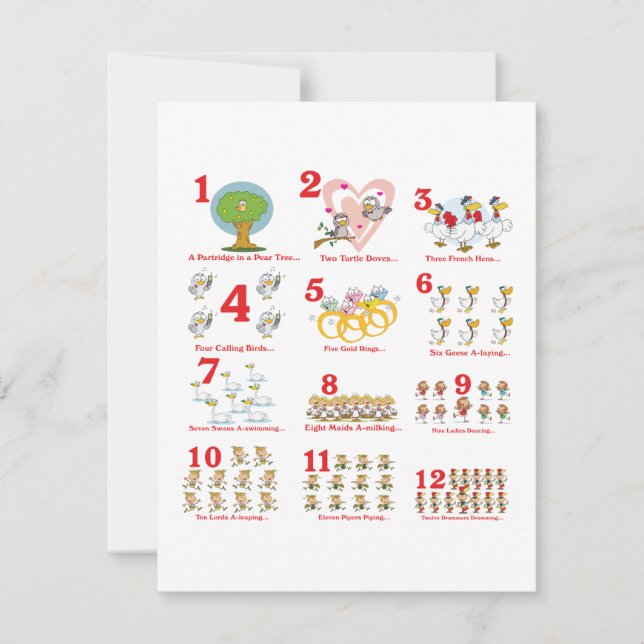 Cartes Pour Fêtes Annuelles 12 douzièmes jours de noël terminés (Devant)