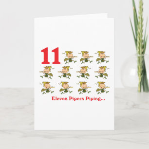 Cartes Pour Fêtes Annuelles 12 jours 11 caniveaux de tuyauterie