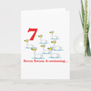 Cartes Pour Fêtes Annuelles 12 jours 7 cygnes a-nage