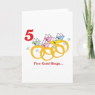 Cartes Pour Fêtes Annuelles 12 jours cinq anneaux d'or