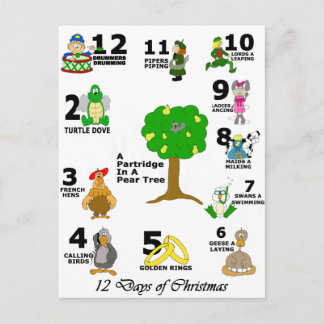 Cartes Pour Fêtes Annuelles 12 Jours de Noël