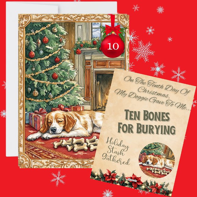 Cartes Pour Fêtes Annuelles 12 Jours De Noël Doggie 10 (Créateur téléchargé)