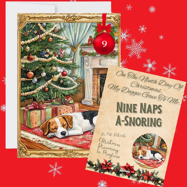 Cartes Pour Fêtes Annuelles 12 Jours De Noël Doggie 9 (Créateur téléchargé)