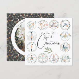 Cartes Pour Fêtes Annuelles 12 Jours de Noël Élégant
