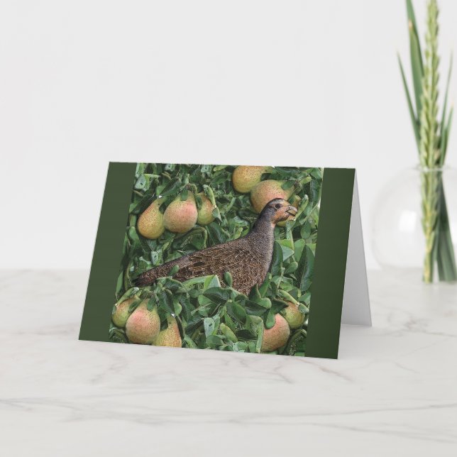 Cartes Pour Fêtes Annuelles 12 jours de Noël - perdrix dans un poirier (Devant)