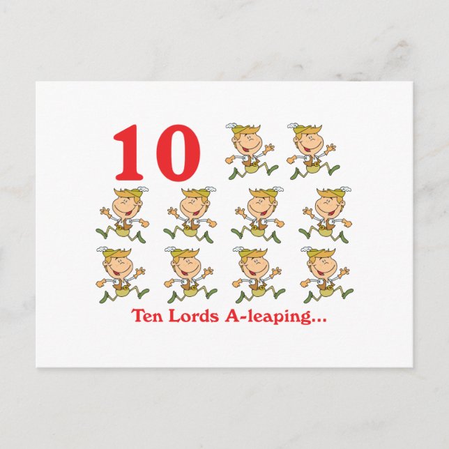 Cartes Pour Fêtes Annuelles 12 jours dix seigneurs a-saut (Devant)