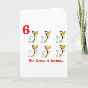 Cartes Pour Fêtes Annuelles 12 jours six oies pondeuses