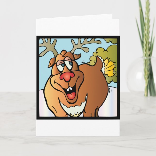 Cartes Pour Fêtes Annuelles 12 Pâtes de rennes de Noël (Devant)