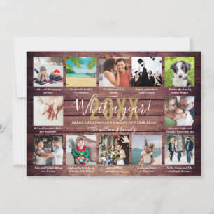 Cartes Pour Fêtes Annuelles 12 Photo Collage Légendes What A An Rustic Wood