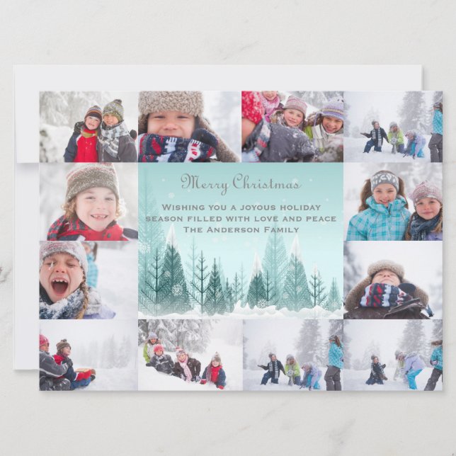 Cartes Pour Fêtes Annuelles 12 Photo Hiver Paysage Collage - 6x8 Noël (Devant)