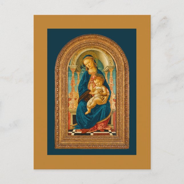 Cartes Pour Fêtes Annuelles 1470 Botticelli Madonna et l'enfant incarné (Devant)