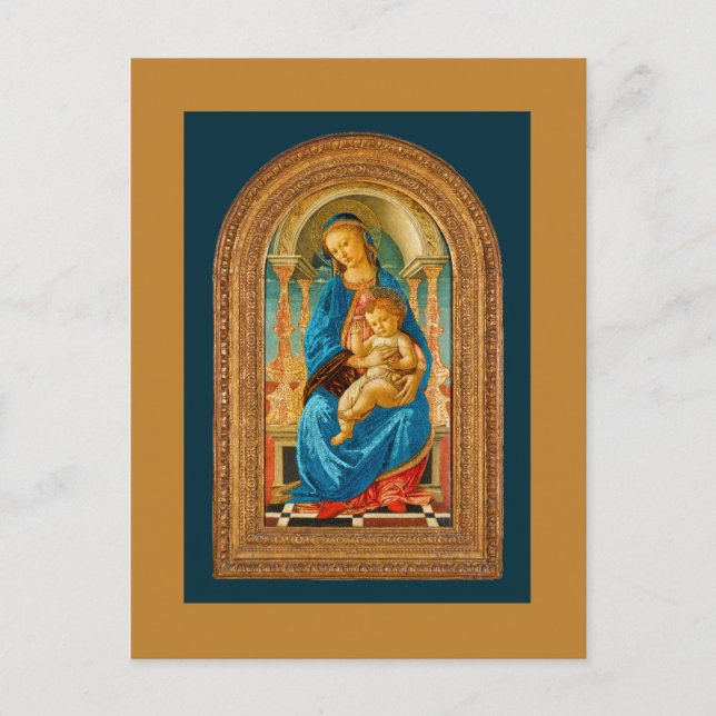Cartes Pour Fêtes Annuelles 1470 Botticelli Madonna et l'enfant incarné (Devant)