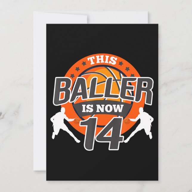 Cartes Pour Fêtes Annuelles 14 Ans Basketball Enfant Fils cadeau (Devant)