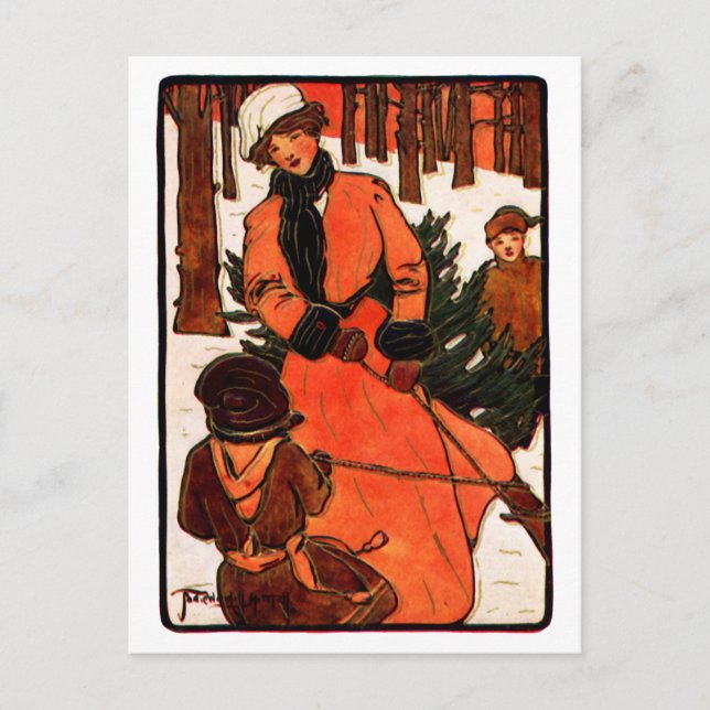 Cartes Pour Fêtes Annuelles 1900 Art nouveau Christmas (Devant)
