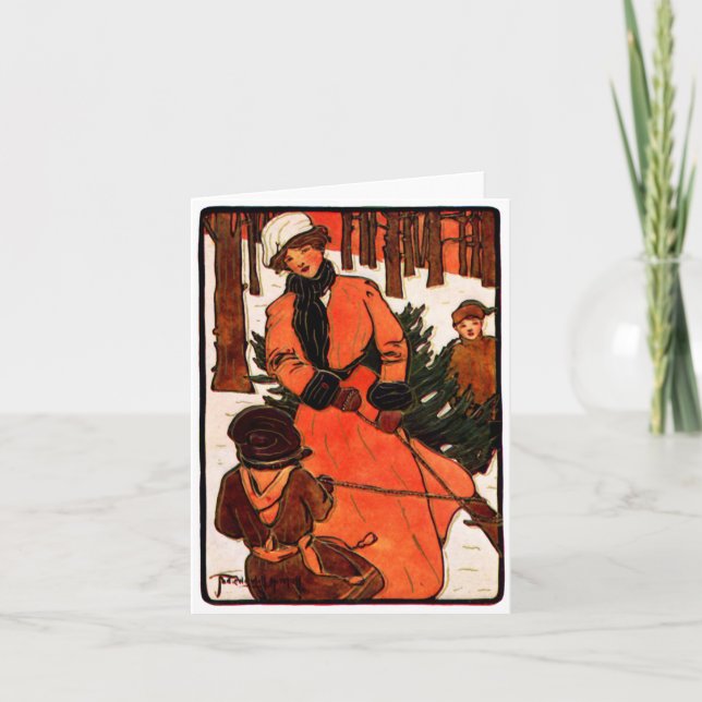 Cartes Pour Fêtes Annuelles 1900 Art nouveau Christmas (Devant)