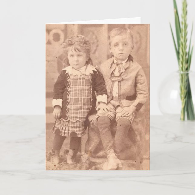 Cartes Pour Fêtes Annuelles 1931 - Frère et Soeur Enfants (Devant)