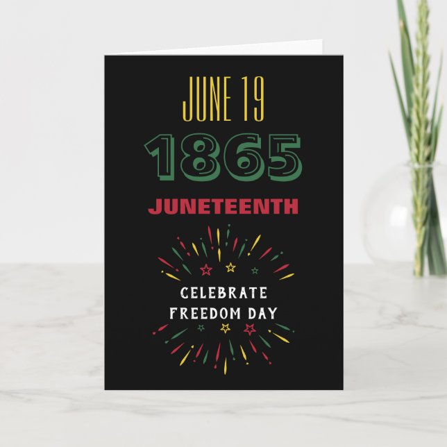 Cartes Pour Fêtes Annuelles 19 juin 1865 Junetten Black History Fireworks (Devant)