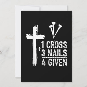 Cartes Pour Fêtes Annuelles 1 Croix 3 ongles pardonnés Jésus chrétien Pâques G