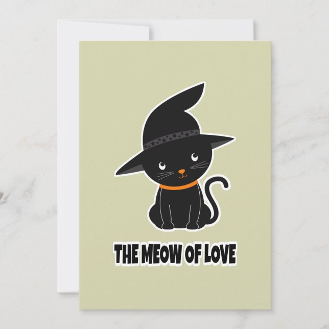 Cartes Pour Fêtes Annuelles 1.mignonne belle chatte noire miow amour   (Devant)