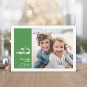 Cartes Pour Fêtes Annuelles 1 Photo Collage Minimal Noël vert