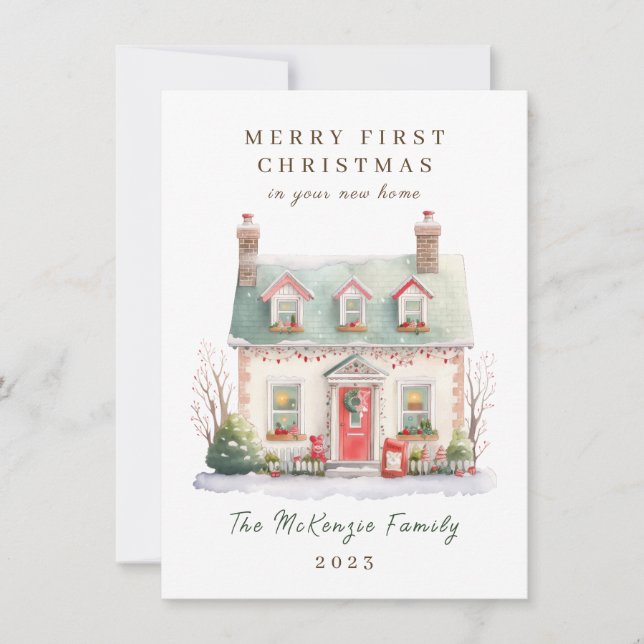 Cartes Pour Fêtes Annuelles 1er Noël à New Home (Devant)