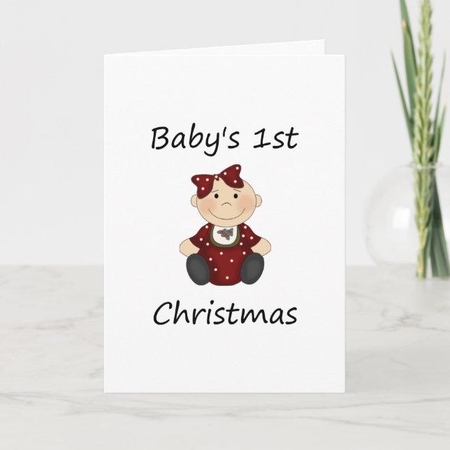 Cartes Pour Fêtes Annuelles 1er Noël du bébé (fille) (Devant)