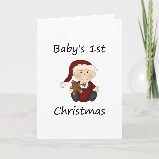 Cartes Pour Fêtes Annuelles 1er Noël du bébé (garçon) (Devant)