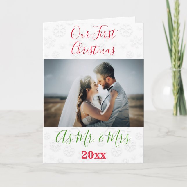 Cartes Pour Fêtes Annuelles 1er Noël Marié M. et Mme Photo (Devant)