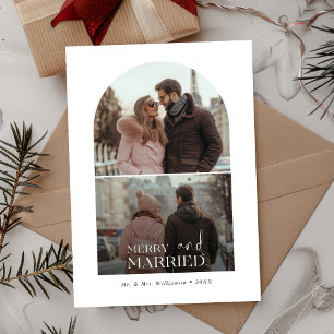Cartes Pour Fêtes Annuelles 1ère année Joyeux et Marié Arche photo Noël