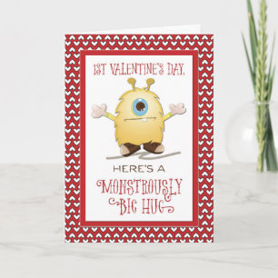 Cartes Pour Fêtes Annuelles 1ère Saint Valentin Monster Hug Valentine Hearts K
