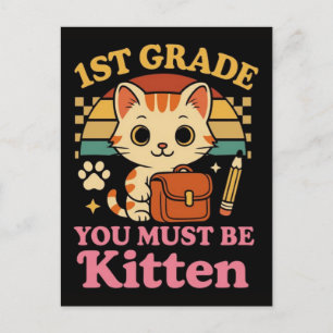 Cartes Pour Fêtes Annuelles 1re année vous devez être chaton drôle mignon chat