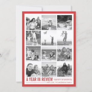 Cartes Pour Fêtes Annuelles 2017 Year in Review 12 Photo Collage Holiday Card