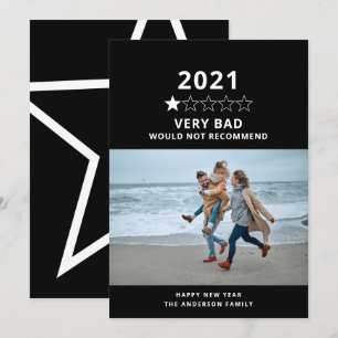 Cartes Pour Fêtes Annuelles 2021 mauvaise année en examen photo 5 étoiles