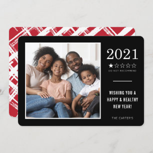 Cartes Pour Fêtes Annuelles 2021 NE RECOMMANDE PAS drôle 1 étoile note noire