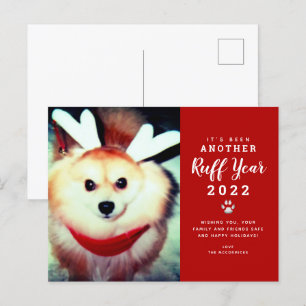 Cartes Pour Fêtes Annuelles 2021 Ruff Année drôle Chien de Noël Photo