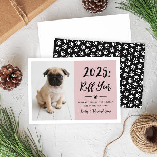 Cartes Pour Fêtes Annuelles 2022 Ruff Année Rosy Pink Funny Chien photo