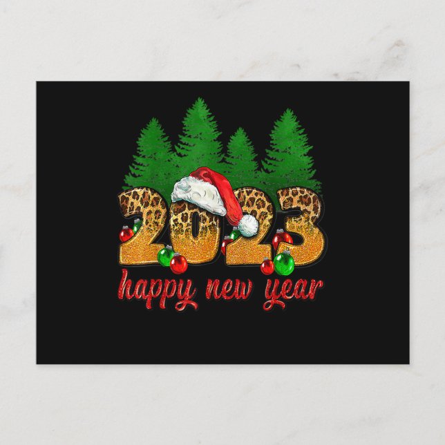 Cartes Pour Fêtes Annuelles 2023 Bonne Année Fête du Nouvel An Léopard (Devant)