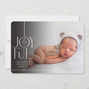 Cartes Pour Fêtes Annuelles 2023 FAMILY PHOTO élégant type moderne noir fondu