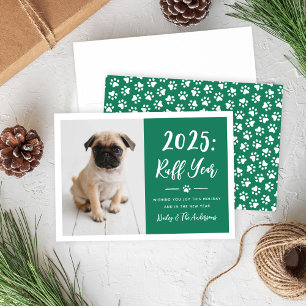 Cartes Pour Fêtes Annuelles 2024 Ruff Year Green Funny Chien photo
