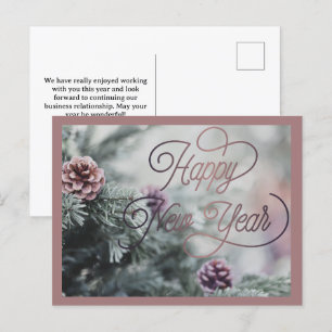 Cartes Pour Fêtes Annuelles 2025 Bonne année Pink Custom Business