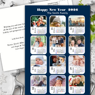 Cartes Pour Fêtes Annuelles 2025 Calendrier Famille moderne 12 Photo Parties s