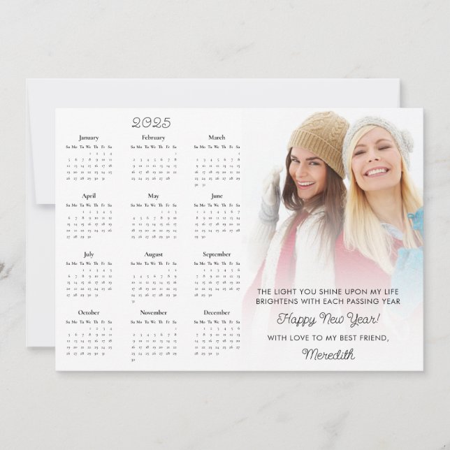 Cartes Pour Fêtes Annuelles 2025 Calendrier Photo Motivational Nouvel An (Devant)
