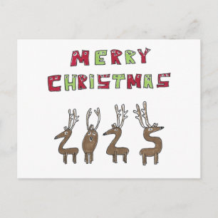 Cartes Pour Fêtes Annuelles 2025 Renne Humoristique Joyeux Noël Dessin Animé